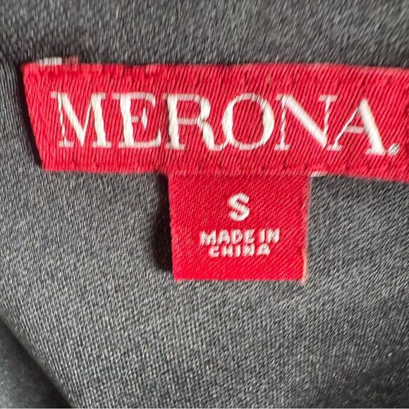 Black and white polka dot dress with blush sash size small - Picture 6 of 8